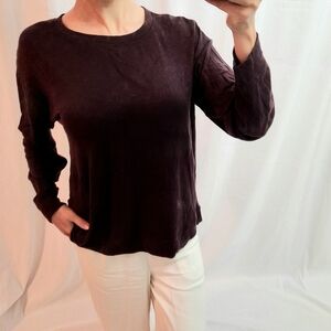 Eileen Fisher Deep Purple Long Sleeve Top